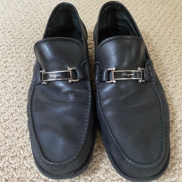 Men’s Ferragamo Leather Loafers Size 9.5 - Picture 1 of 6
